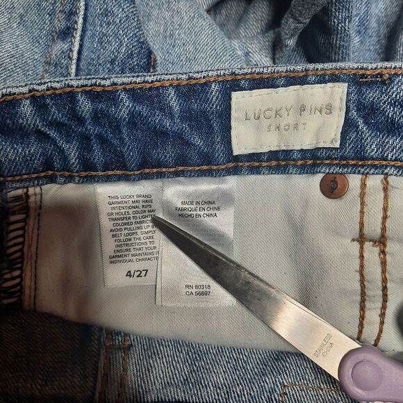 Lucky Brand Lucky Pins Shorts Exposed Buttonfly High Rise Size 4/27 - Picture 4 of 4